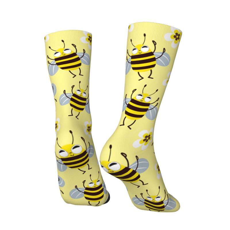 Dress Sock Men - Personalizado legal masculino engraçado abelhas flores