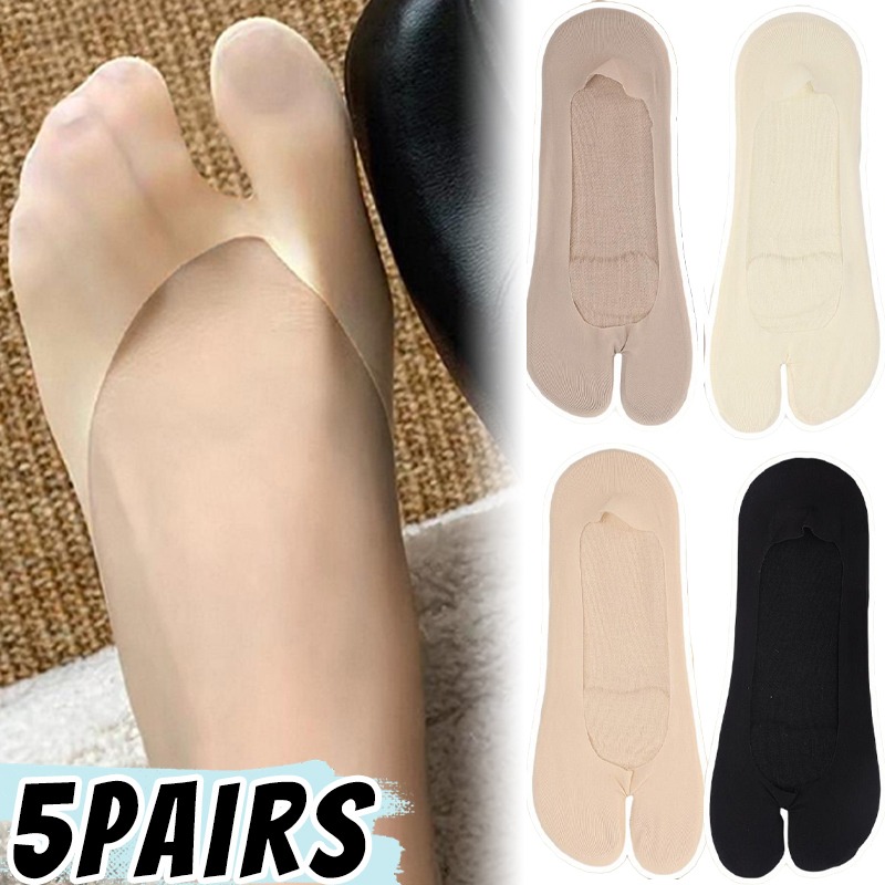 Toe Sock Split - 1/5 pares de Meias Tabi Femininas