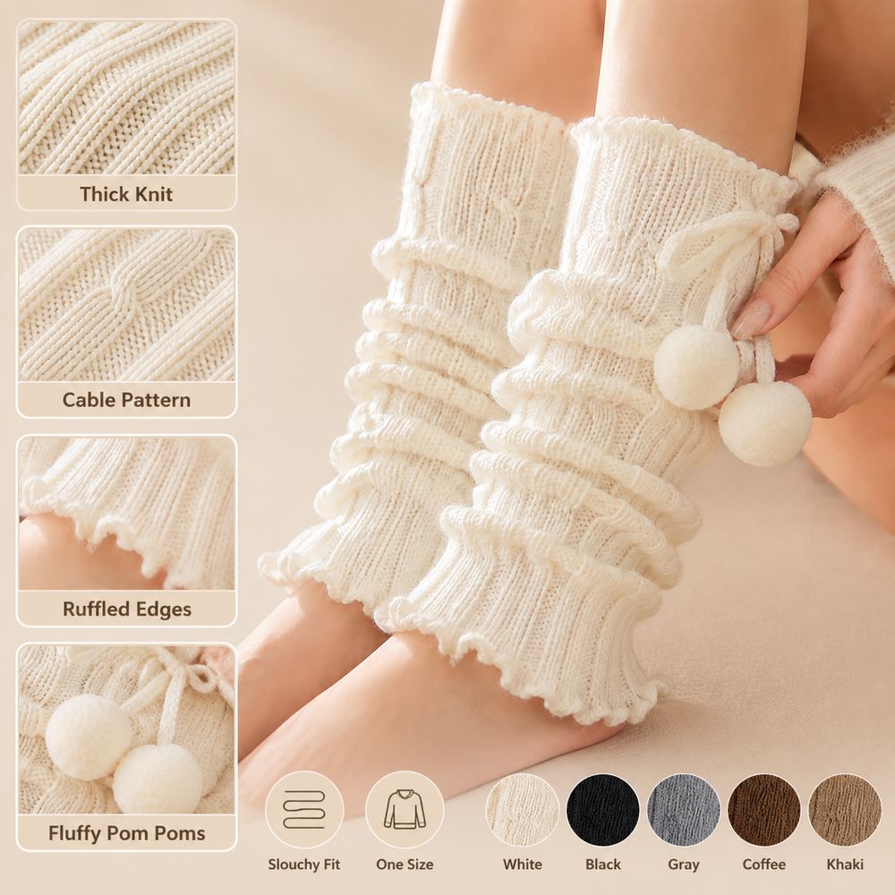 Boot Sock Slouchy - Aquecedores de Pernas de Tricô com